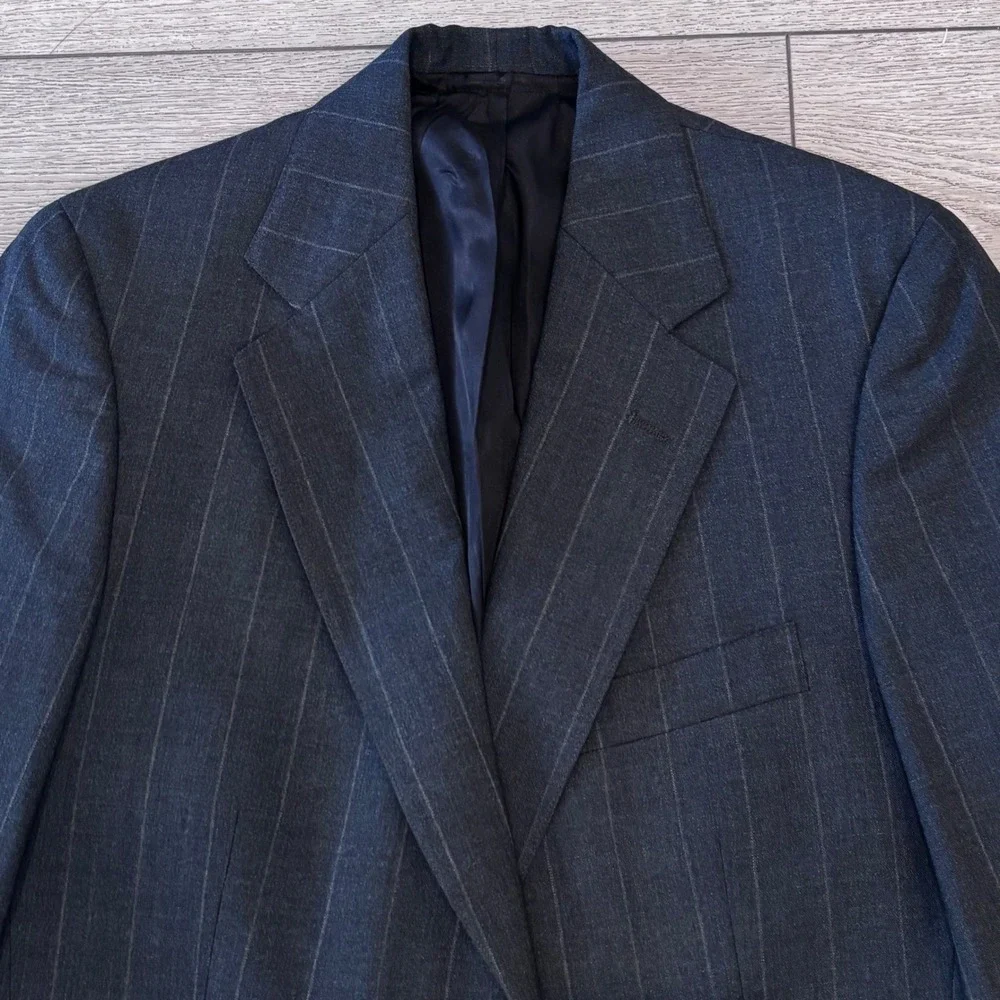 Polo University Club Ralph Lauren Blazer Mens 42R Gray Pinstripe Wool Jacket
